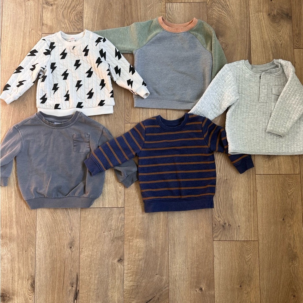 Cat & Jack Boys Sweatshirts Bundle - 18m & one is size 12-18m